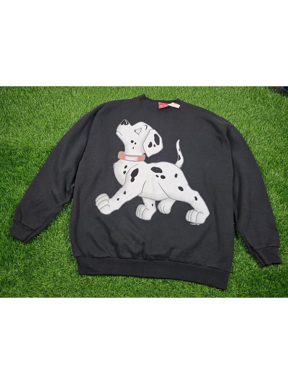 Vintage Disney 101 Dalmatians Black Pullover Sweatshirt Size Womens XL
